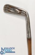 Rare Brown's Patent perforated wry neck putter designed and patented by James Brown, a blacksmith in