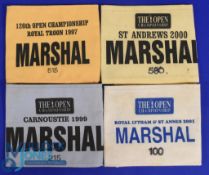 Collection of Official Open Golf Championship 'Marshall' Armbands (4) to incl 1997 Royal Troon (