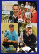 Collection of both UK and Ryder Cup Golf Players Winners signed press colour photographs (4) to incl