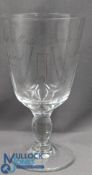 1877-1977 England v Australia Test Match Centenary Cricket Wine Glass Goblet, possibly made by