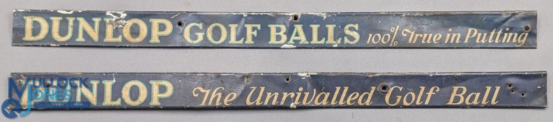 2x Period Dunlop Golf Balls Shelf Advertising Shop Tin Sign Displays, both tin Dunlop golf balls
