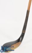 Thornton longnose dark stained dogwood putter showing a most unusual deep heavy brass sole plate