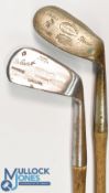 Pair of Ribbed face irons (2) a 'The Cert' mashie by Winton showing the diamond cleek mark, the
