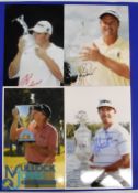Collection of US Golf Players Winners signed press colour photographs (4) to incl Hunter Mahan (