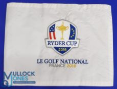 2018 Official Ryder Cup Le Golf National France fully embroidered Pin Flag - won by Europe 17.5 -