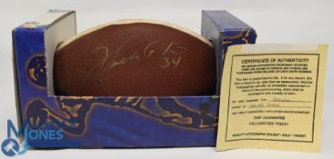 Chicago Bears American Football signed by Walter Payton with COA, boxed, in good condition with some