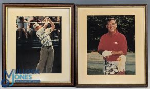 Lee Janzen & Fuzzy Zoeler Signed Golf Photographs, both with a dedication to Dick, in frames