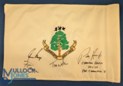Carnoustie Golf Links Multi Signed Golf Flag, with signatures of Padraig Harrington, Garry Player,