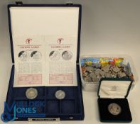 2x Silver Proof Olympic 1996 Coins Sprinter 5 dollar, Gymnastic 10 Tale, in official case for 12
