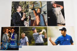 12x Colour Golf Signed Photographs of the European Team Ryder Cup Golfers, signatures of Darren