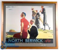 North Berwick LNER Railway Travel Poster, a modern reissued poster, well framed and mounted under