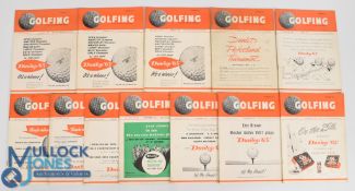 1957 Golfer Golf Monthly Magazines, a complete year, full of golf articles and adverts (12)