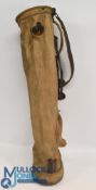 Vintage canvas Golf carry Bag with shoulder strap, external pocket, with signs of use, ideal for the