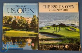 1992 and 1997 US Open Golf Championship signed Programmes, 1992 Tom Kite and 1997 Ernie Els - both