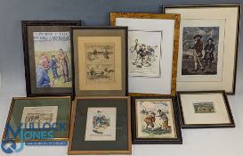 Golf Prints, Engraving Pictures, and Tile: a collection to include modern Louis Wain golf print, a
