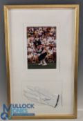 Payne Stewart Signed Golf Glove and colour photograph, both mounted and framed under glass - size #