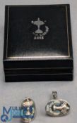2015 PGA Cup Golf Silver Cufflinks, fully hallmarked, with cup design in storage case
