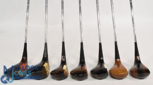 Selection of Toney Penna Persimmons woods (7) features 2x 1 woods, 3x 3 woods and 2x 4 woods,