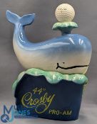 Bing Crosby 44th 1985 National Pro-Am Commemorative Whale Decanter (empty) - played at Pebble