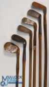 6x Various Smith's Patent anti shank irons by Wm Gibson of Kinghorn to incl 2x niblicks, lofter,