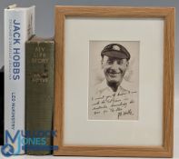 Jack Hobbs Cricket Collectibles: to include My Life Story 1935, Jack Hobbs England's Greatest