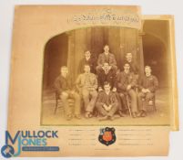1886 St John College Torpid Rowing Team Photograph with some damage to mount, foxing on back