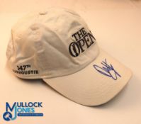 Autograph - signed Francesco Molinari (Winner) 2018 Open Golf Carnoustie Cap - signed to the peak in