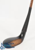 T Aitken of Great Yarmouth c1892 late long nose scare neck putter in dark stained beechwood, showing