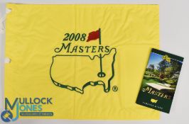 2008 Official Augusta National Masters Souvenir embroidered Pin Flag and Yardage Guide (2) - won