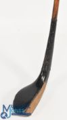 Elegant scared neck putter c1895 in dark stained persimmon indistinctly stamped to the crown with