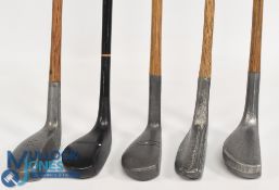 5x Assorted putters to incl 4x Alloy heads such as The Bogee putter by Foster Bros Ashbourne