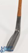Foster Brothers Ashbourne 'The Bogee' elongated alloy putter with ridge topline and square hosel,