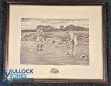 Dendy W Sadler, signed original golf engraving, 