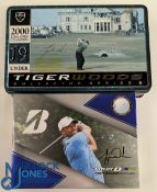 Tiger Woods Golf Balls - a collector's tin of 2000 129th Open Champion Series 2, and Tour B XS Tiger