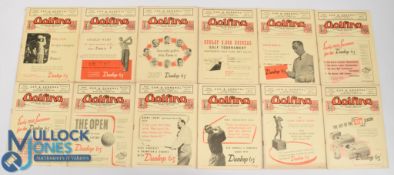 1950 Golfer Golf Monthly Magazines, a complete year, full of golf articles and adverts (12)