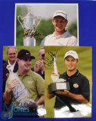 3x South African Golf Players Winners signed press colour photographs to incl Retief Goosen (US