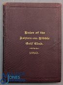 1910 Ashton on Ribble Golf Club - The Rules of Golf book, with amendment sheet