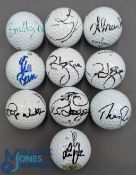 10x Signed Golf Balls, with examples of Rich Beam, Bradon Grace x3, Sean Michael, Philip Walton,