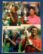 Collection of Open Golf Champions large colour press size photographs (4) each player holding the