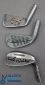 3x Signed Golf Club Heads, to include Northwestern Tom Weiskopf tour model 50 pitching wedge, Wilson