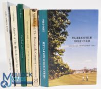 6x Hardback Golf History Books - Murrayfield Golf Club 1996 Martin A. Bryden, Muirfield and the