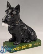 North British Rubber Co black Scottie dog advertising golf ball display,repainted,
