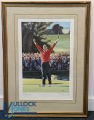 1985 Sam Torrance Perter Adams limited edition Golf Print, No. 37/550 signed by the artist and Sam