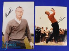Arnold Palmer and Jack Nicklaus signed individual coloured press size photographs images c1960s-