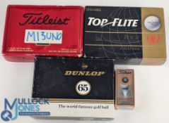 3x Boxes of Golf Balls: a good, wrapped set of 12 Dunlop 65 balls, 2 boxes with 24 loose assorted