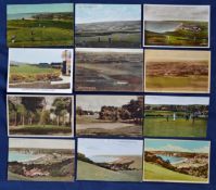 Collection of various early English golf club coloured postcards (12) to include 9x various views of