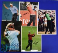 Collection of Golf Players signed colour press size photographs (5) to incl Simon Khan, Rod
