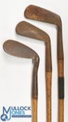 3x Tom Stewart Irons with potential to incl' a diamond back mid-iron, Smith's patent anti-shank