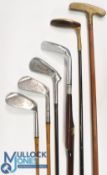 6x Modern clubs incl a most unusual North Western 1100 model metal offset blade with a most