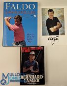 Nick Faldo signed colour Golf Photograph, with Faldo - A Swing for Life book 1995, While The Iron Is